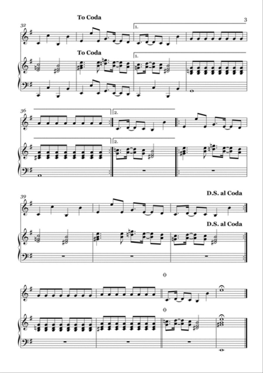 Seven Nation Army Trumpet Duet scores gallery preview page 3