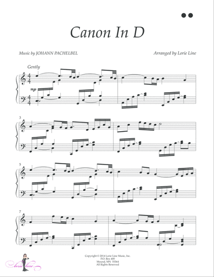Canon In D Piano Solo scores gallery preview page 2