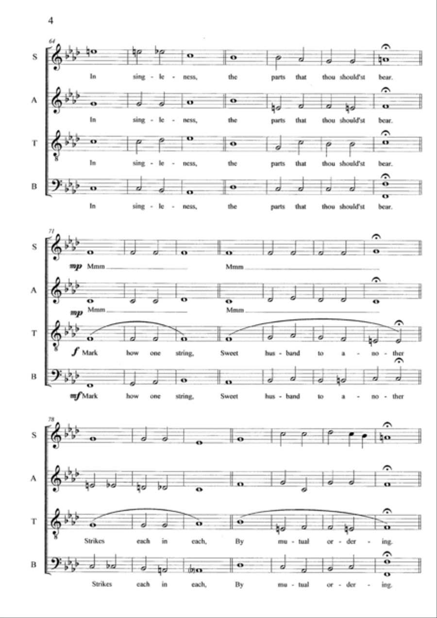 Five Shakespearean Sonnets - Composed by Graham Dickson-Place SATB a capella 4-Part scores gallery preview page 4