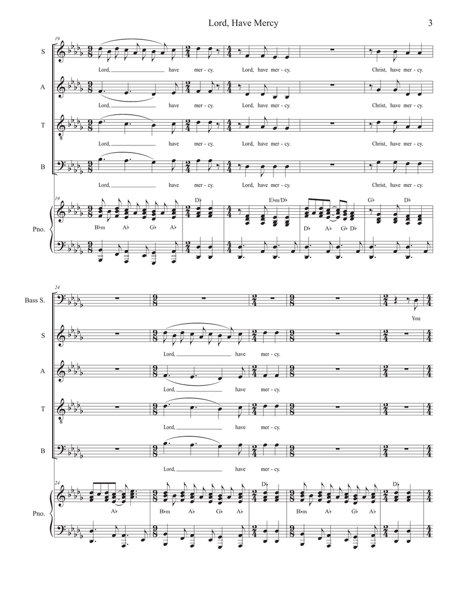 Lord, Have Mercy (Bass solo and SATB) (