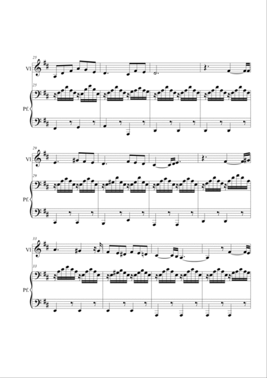 Va pensiero from Nabucco. Violin and piano Violin Solo scores gallery preview page 3