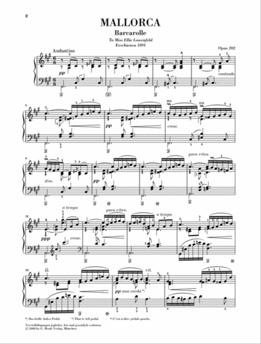 Mallorca, Op. 202 Piano Solo scores gallery preview page 2