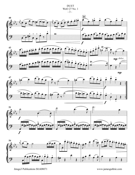 Beethoven: Three Duets WoO 27 for Oboe d'Amore & Bassoon image number null