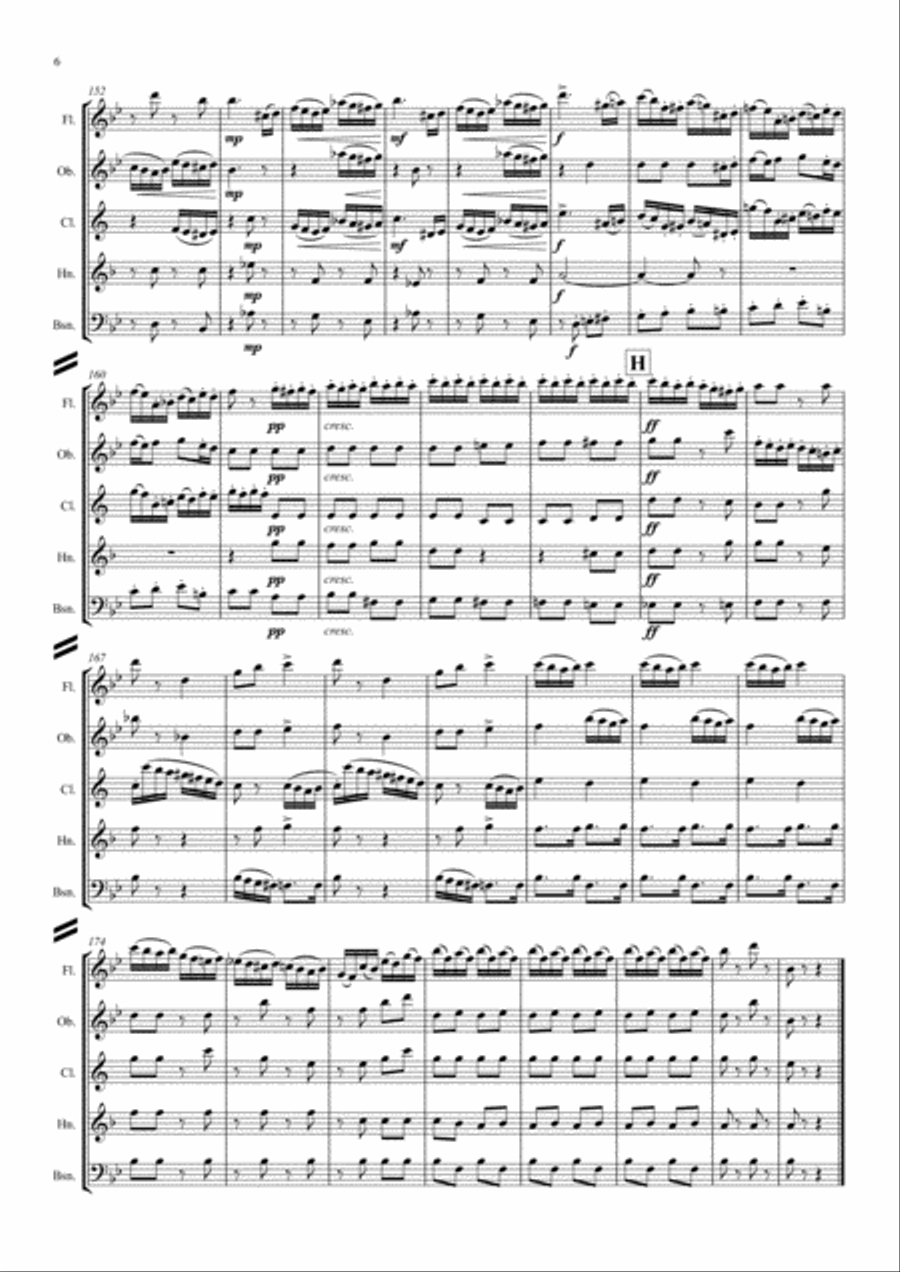 Tchaikovsky: Casse-Noisette:Nutcracker Suite Ouverture Miniature (Miniature Overture) - wind quintet Woodwind Quintet scores gallery preview page 6