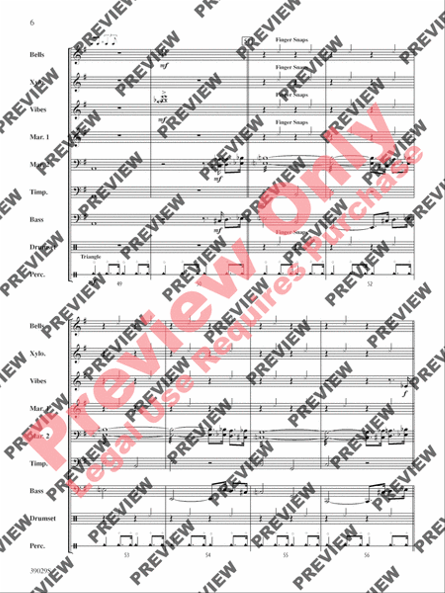 The Pink Panther Medley (Inspector Clouseau and The Pink Panther Theme) Percussion Ensemble scores gallery preview page 7
