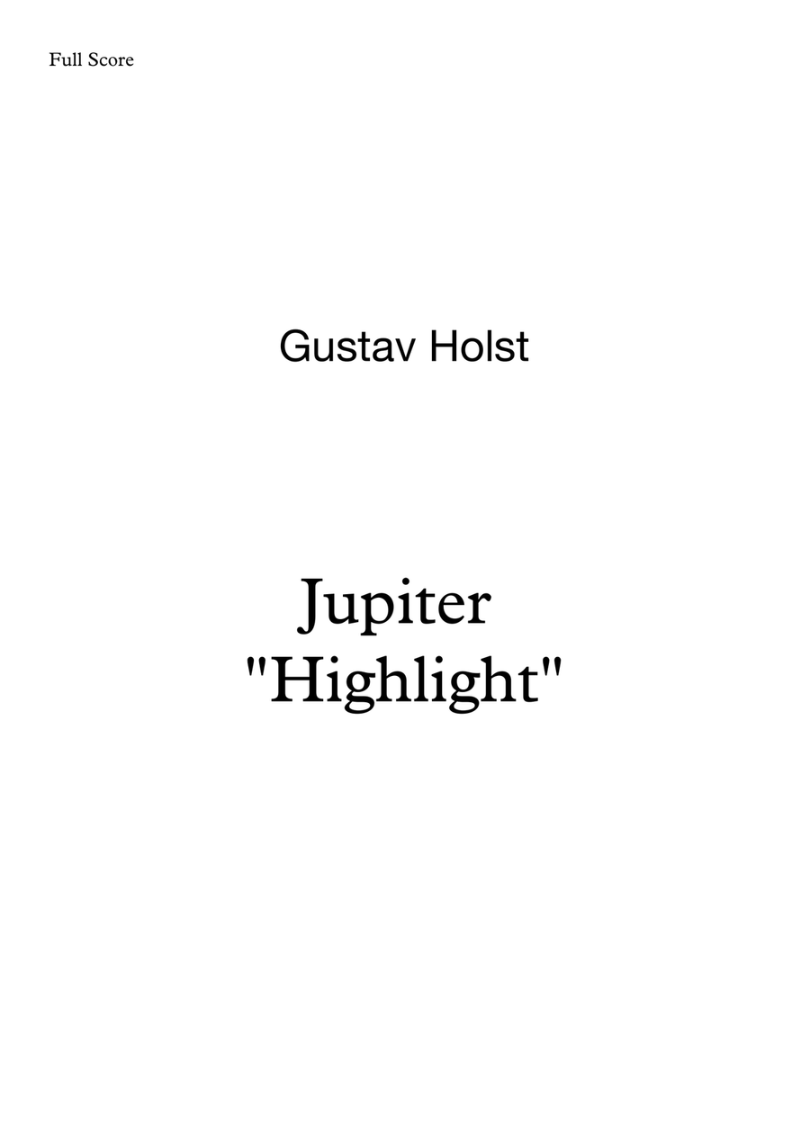 Jupiter (Holst)- Brass Quintet Brass Quintet scores gallery preview page 1