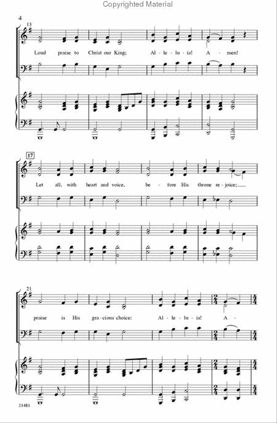 Come, Christians, Join to Sing 3-Part scores gallery preview page 3