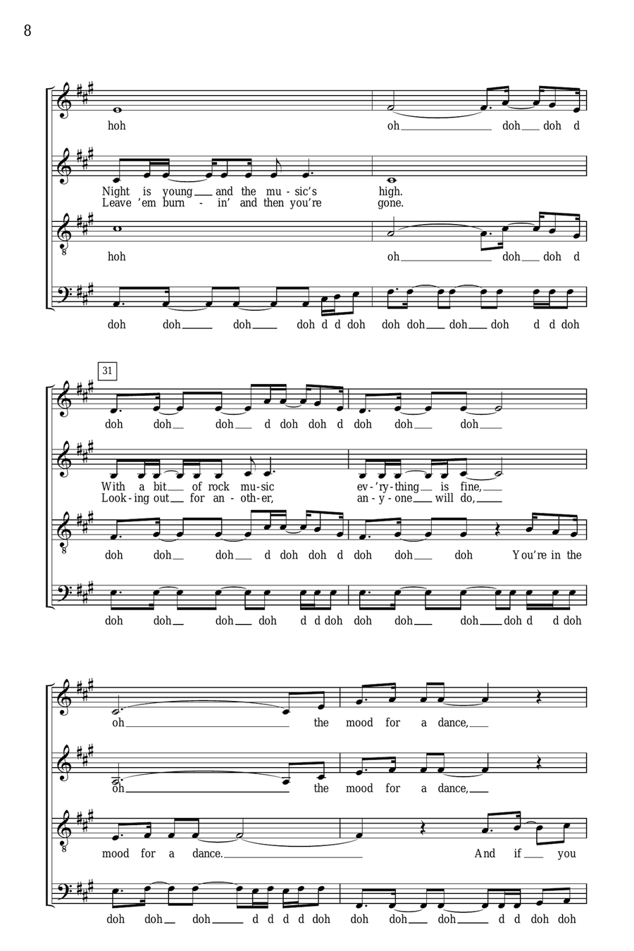 Dancing Queen (arr. Deke Sharon) 4-Part scores gallery preview page 6
