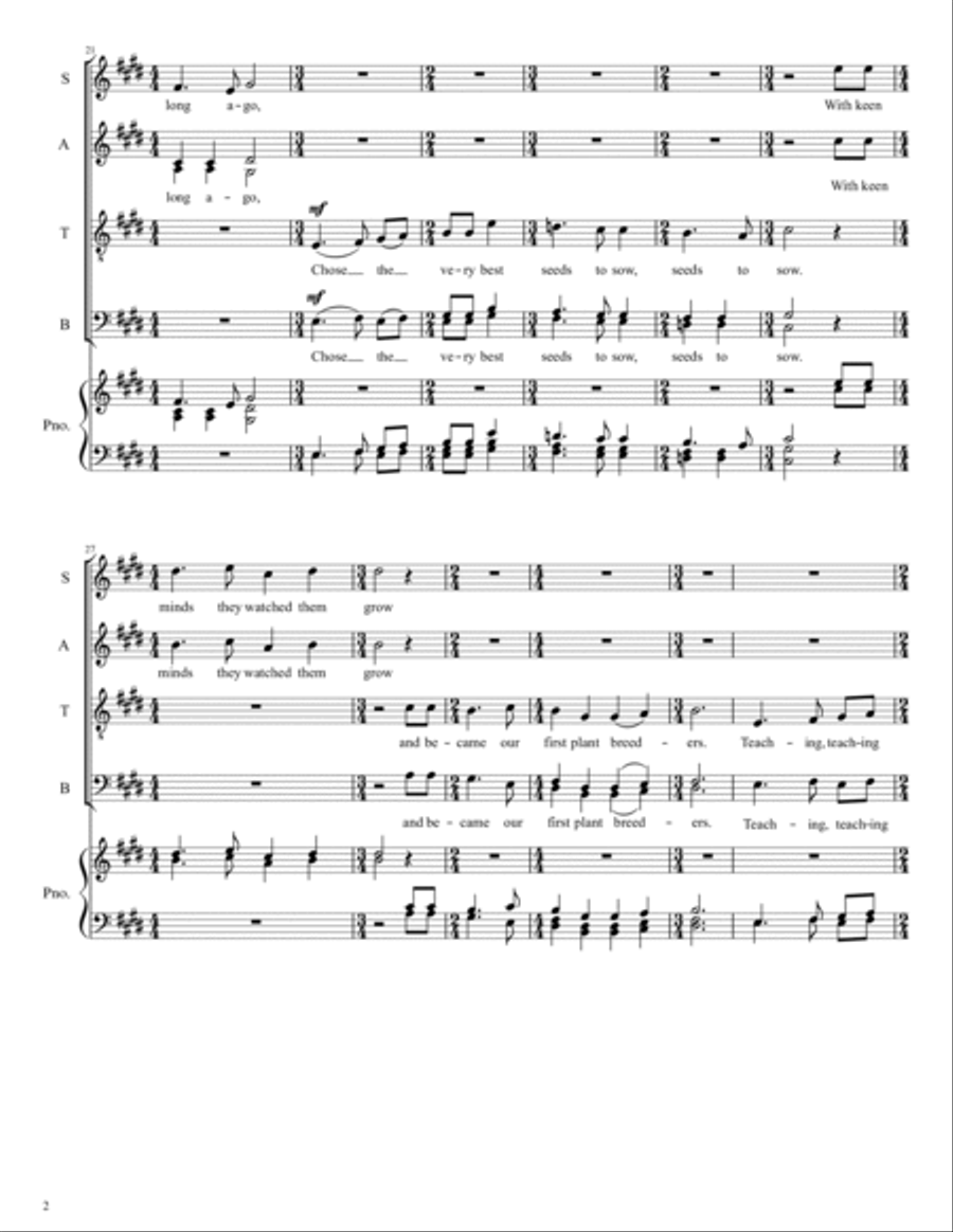 A Hymn to Biodiversity Divisi scores gallery preview page 2