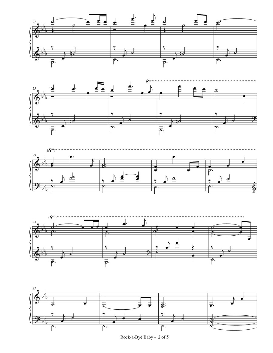 Rock-a-Bye Baby Rock-a-Bye Baby Piano Solo scores gallery preview page 2