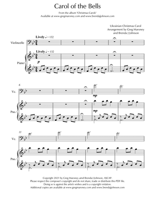 Carol of the Bells for piano and cello