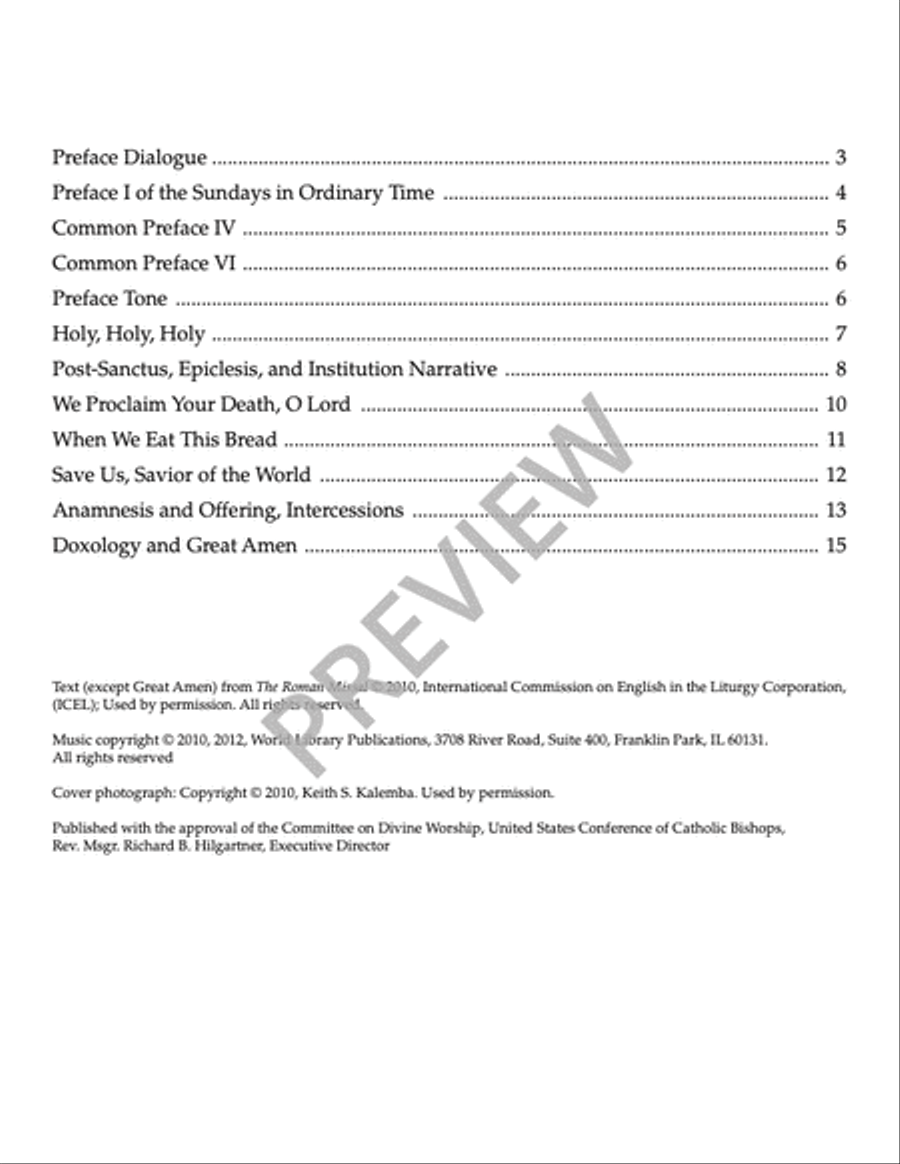 Mass of Awakening-Eucharistic Prayer III-Priest Edition Mass scores gallery preview page 12