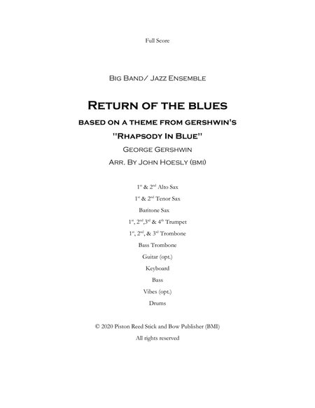 Return Of The Blues: from Rhapsody In Blue- for jazz ensemble big band image number null