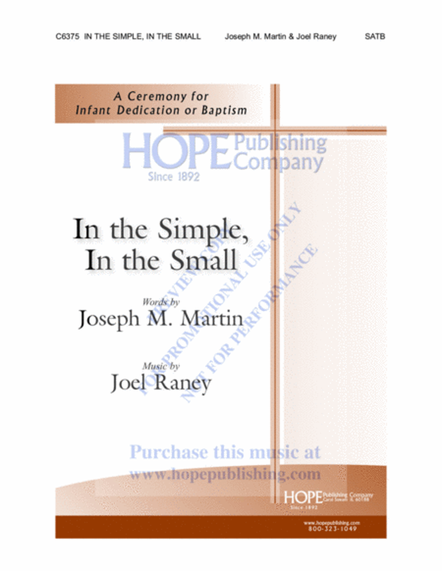 In the Simple, In the Small: A Ceremony for Infant Dedication or Baptism image number null