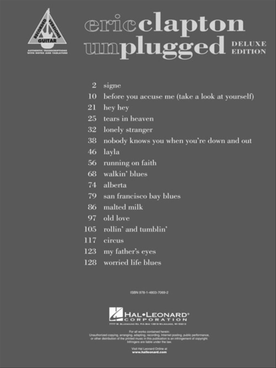 Eric Clapton – Unplugged – Deluxe Edition Electric Guitar scores gallery preview page 2