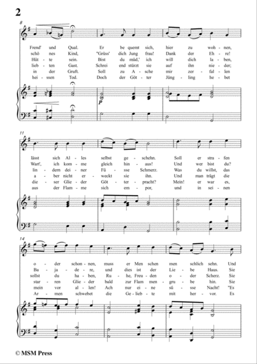 Schubert-Der Gott und die Bajadere,in G Major,for Voice&Piano Voice scores gallery preview page 4