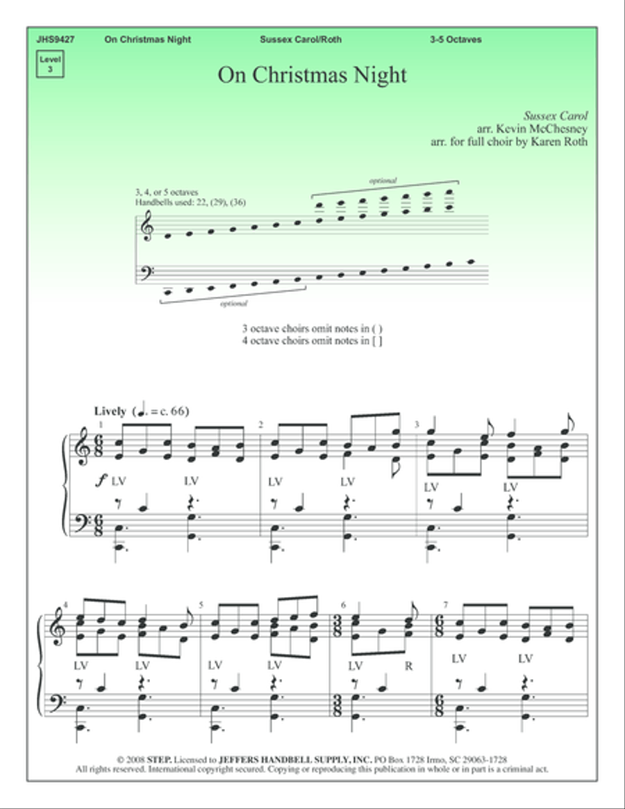 On Christmas Night On Christmas Night 5-Octaves scores gallery preview page 1