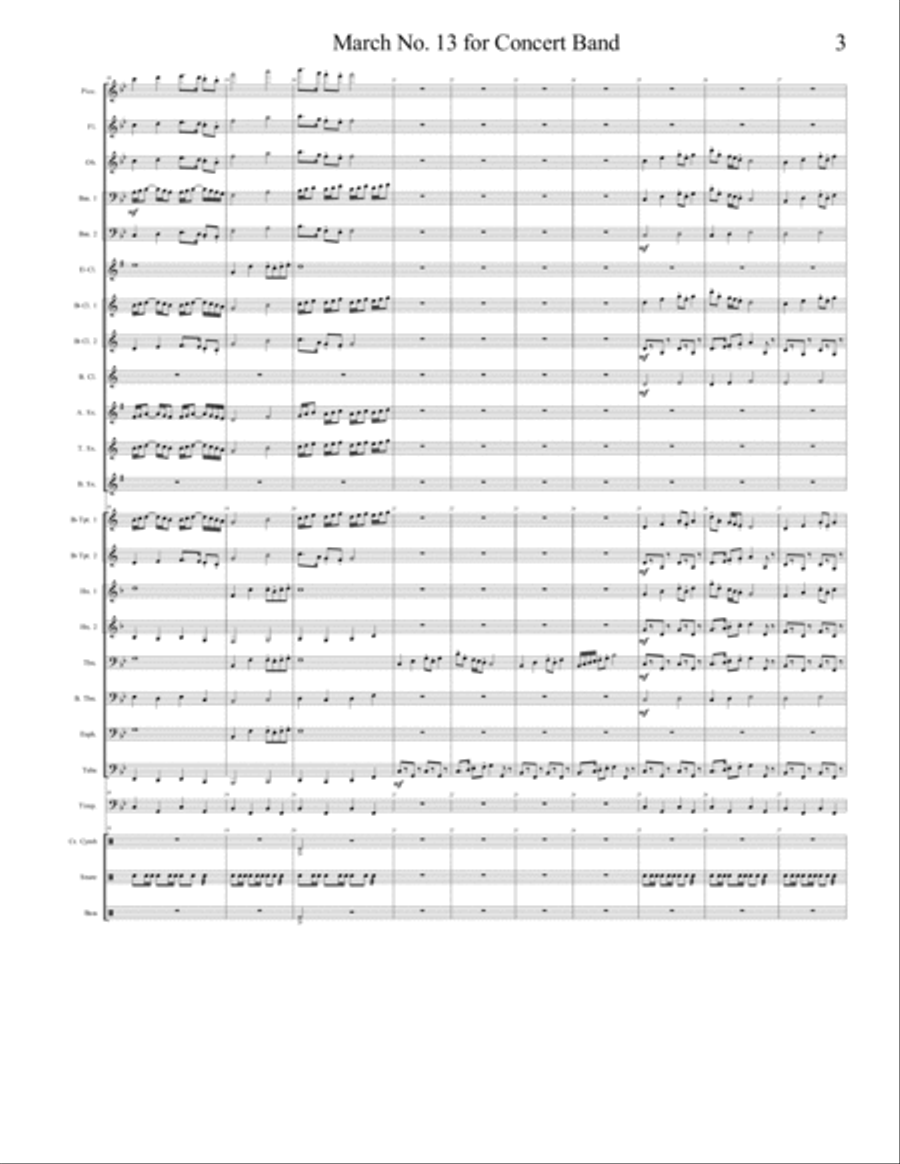 March No. 13 for Concert Band Concert Band scores gallery preview page 3