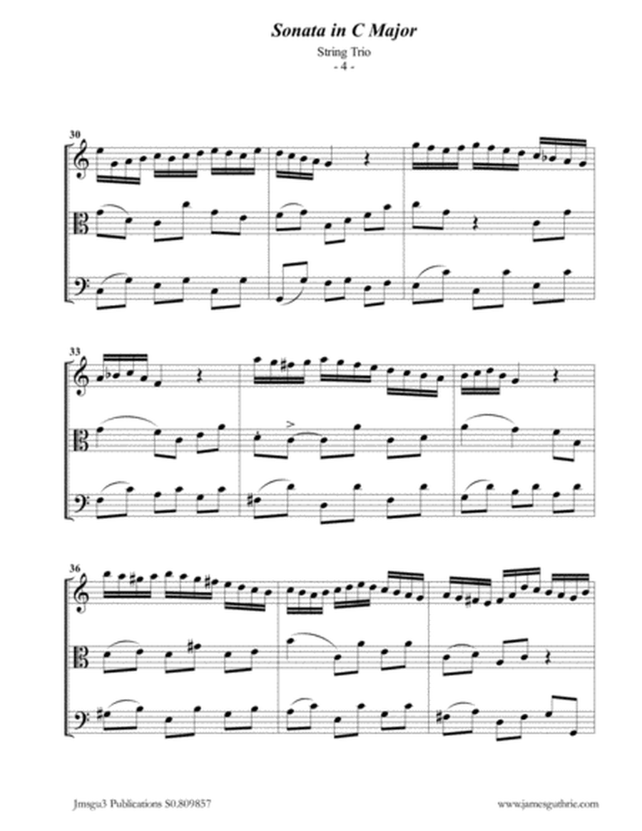 BACH: Sonata BWV 1033 for String Trio image number null