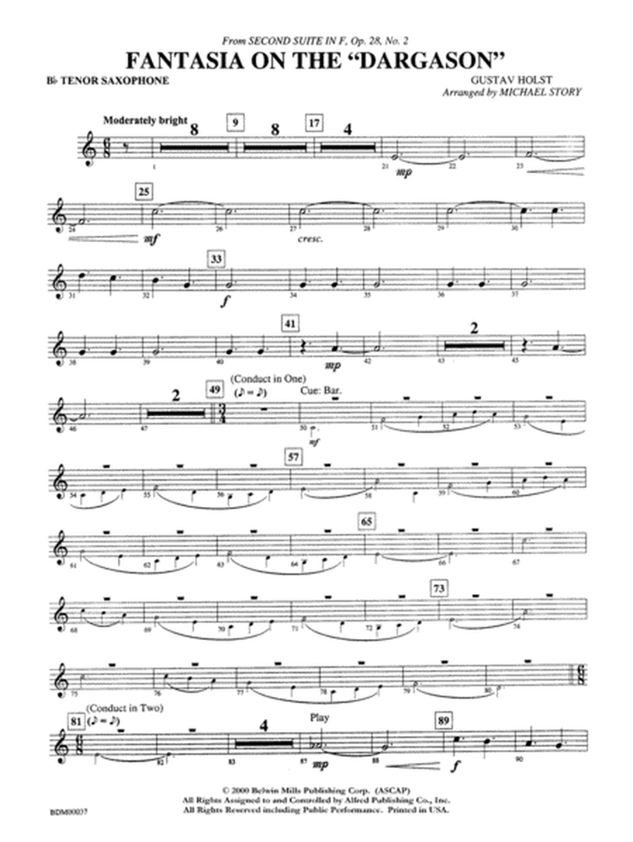 Fantasia on the "Dargason": B-flat Tenor Saxophone