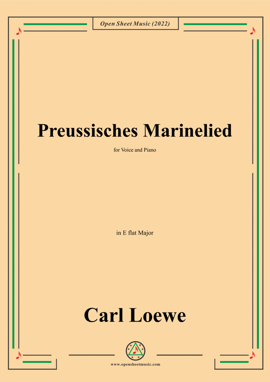 Loewe-Preussisches Marinelied,in E flat Major,for Voice and Piano Voice Solo scores gallery preview page 1