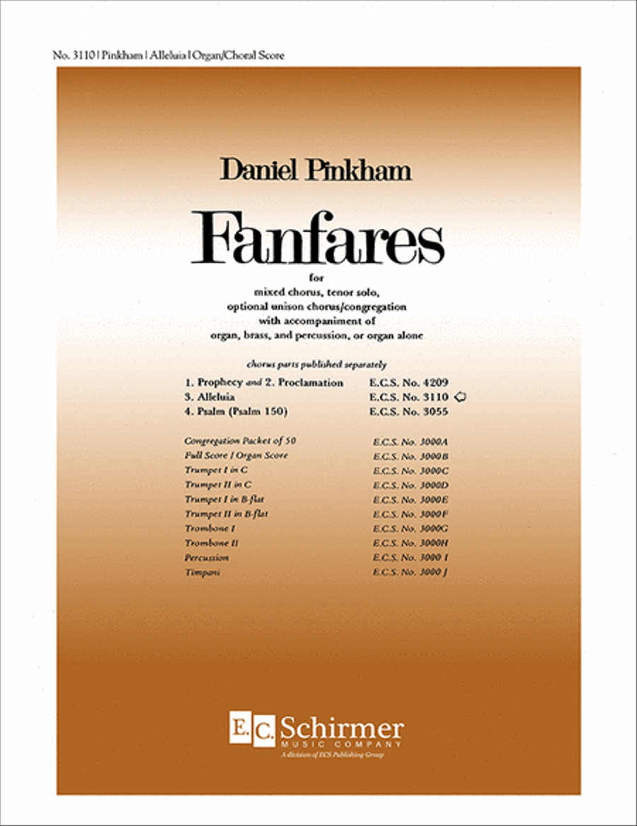 Fanfares: No. 3. Alleluia 4-Part scores gallery preview page 1