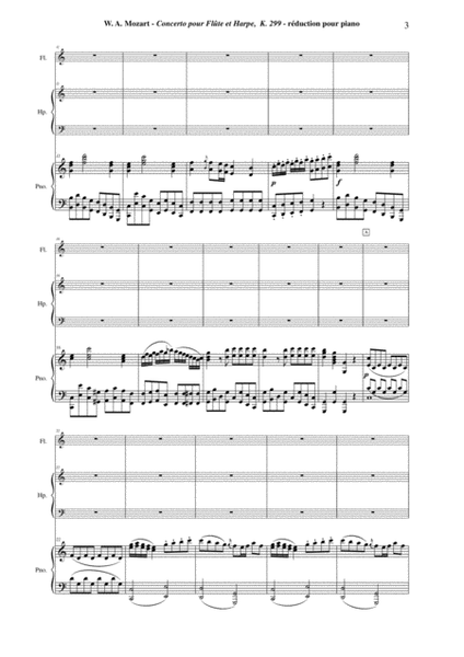 Wolfgang Amadeus Mozart: Concerto for flute and harp, K. 299, piano reduction and solo parts