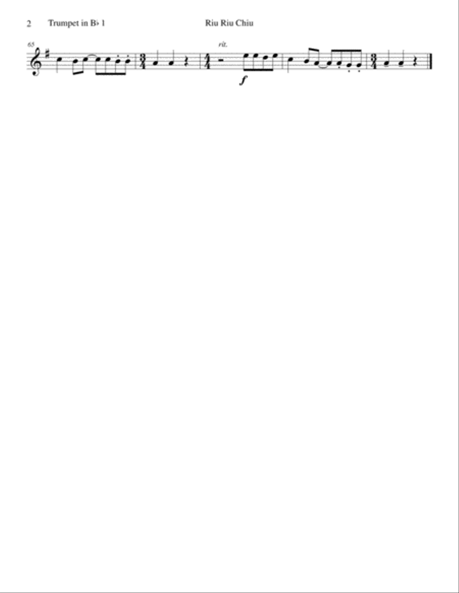 Riu Riu Chiu arranged for brass quintet Brass Quintet scores gallery preview page 6