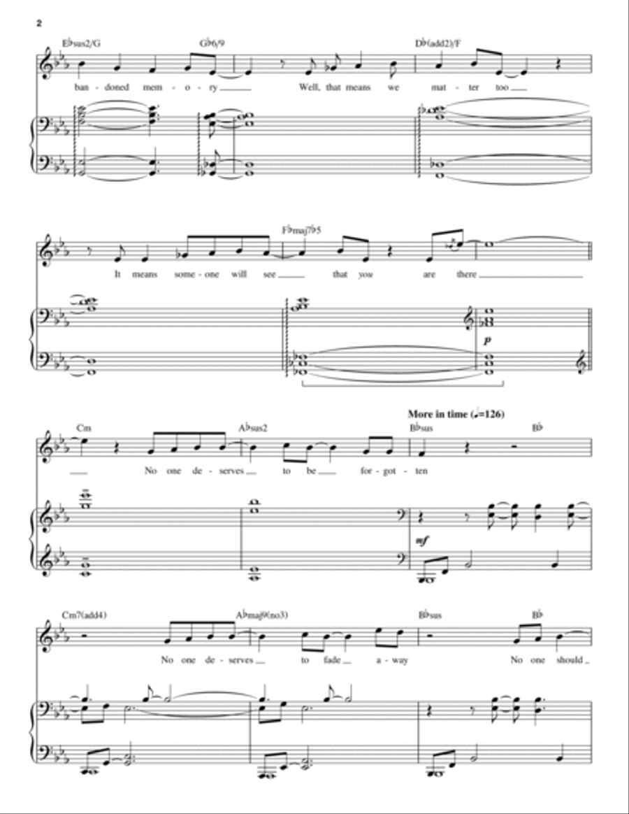 Disappear (from Dear Evan Hansen) Piano, Vocal scores gallery preview page 2