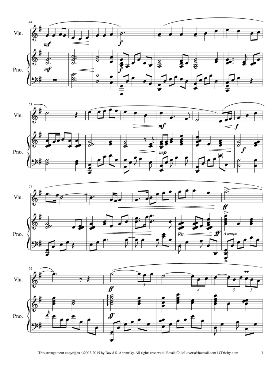 Be Thou My Vision (arr. for violin and piano) Violin Solo scores gallery preview page 3