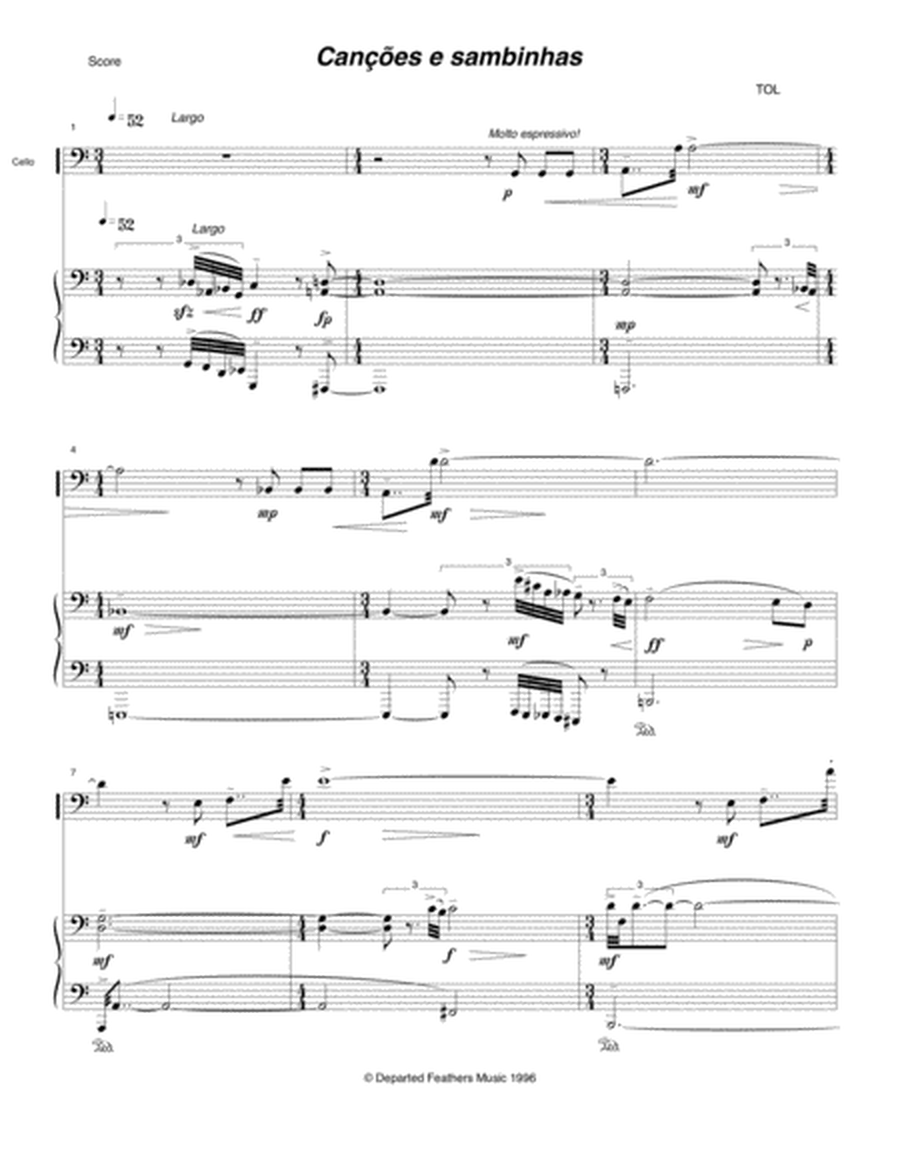 Canções e sambinhas (1996) for cello and piano image number null