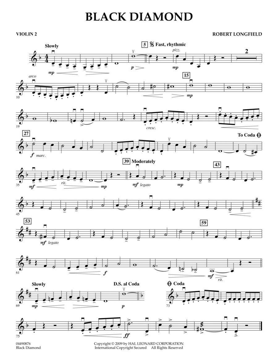 Black Diamond - Violin 2 Violin scores gallery preview page 1