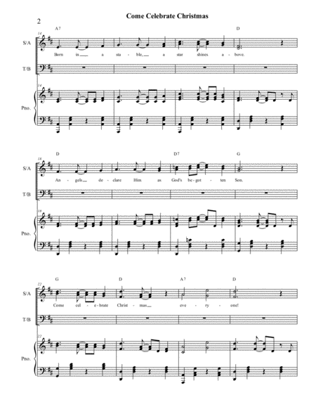 Come Celebrate Christmas - SATB Choir image number null