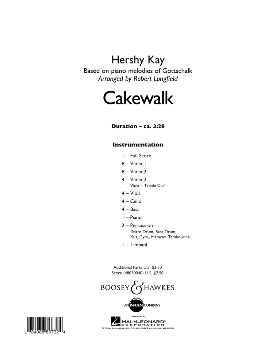 Cakewalk - Conductor Score (Full Score) Orchestra scores gallery preview page 1