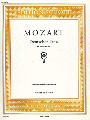 Book cover for German Dance in D Major, KV 509/1