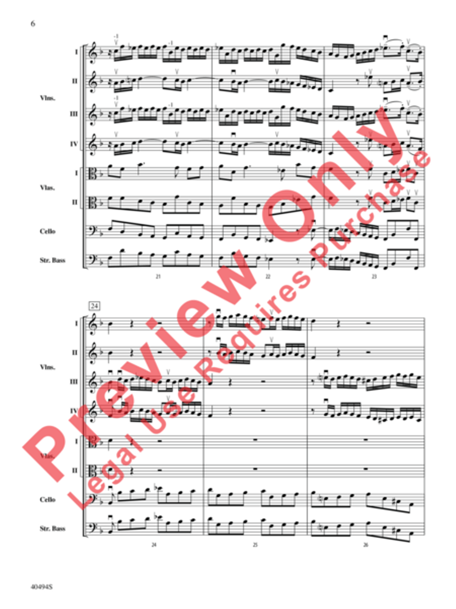 Brandenburg Concerto No. 1 in F Major String Orchestra scores gallery preview page 7
