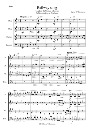Railway Song (Auf de schwäb'sche Eisebahne) for wind quartet