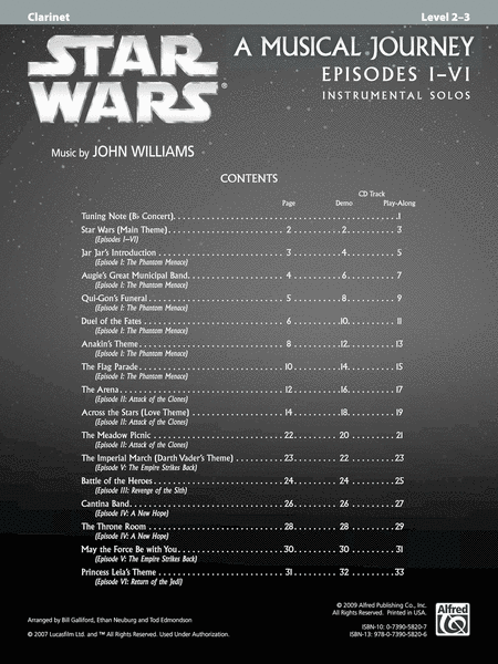 Star Wars I-VI Instrumental Solos - Clarinet image number null