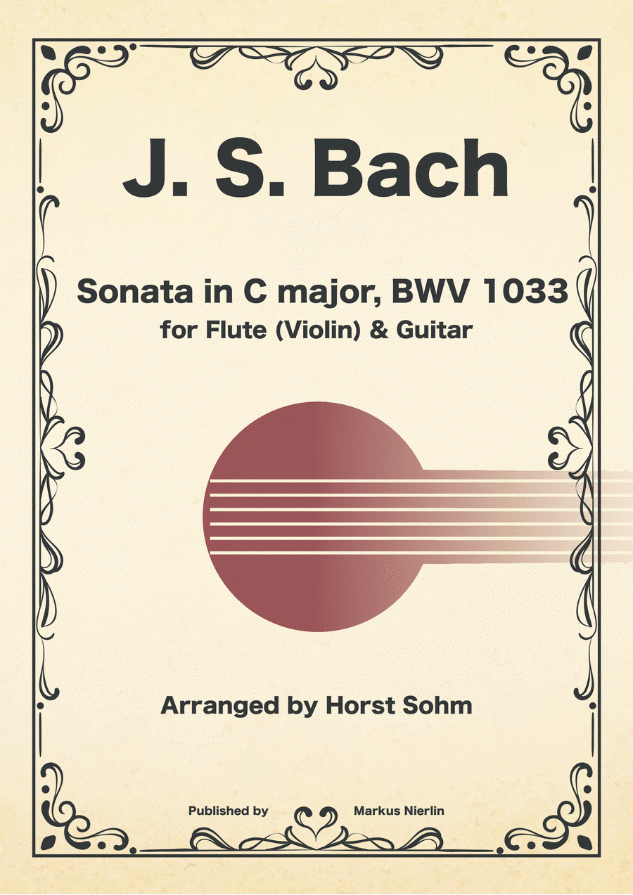 Bach Sonata BWV 1033 for Flute & Guitar Flute scores gallery preview page 1