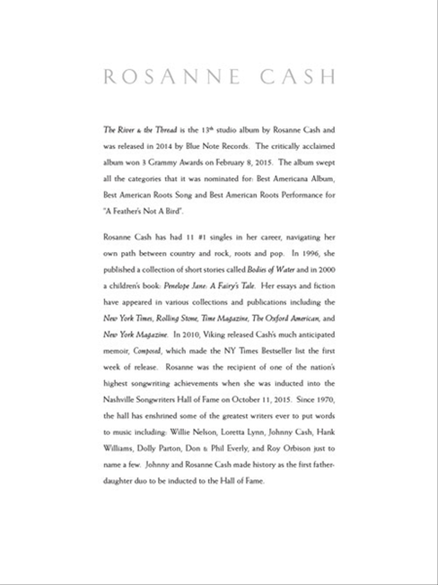 Rosanne Cash - The River and the Thread Piano, Vocal, Guitar scores gallery preview page 3