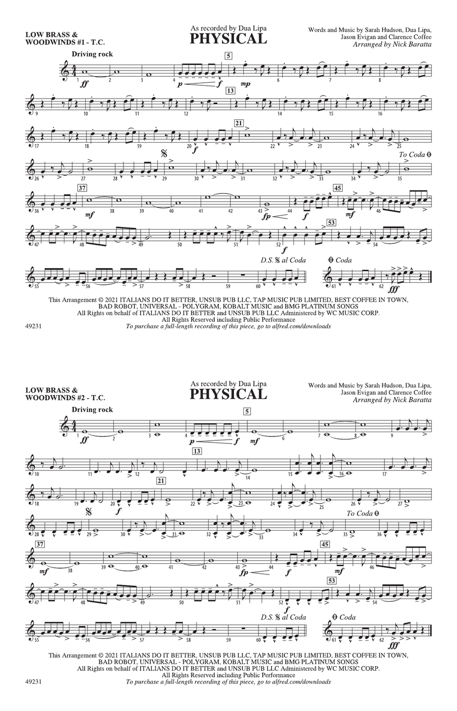 Physical: Low Brass & Woodwinds #1 - Treble Clef