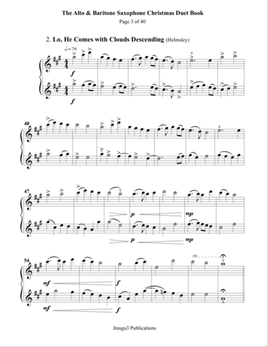 The Alto & Baritone Sax Christmas Duet Book Woodwind Duet scores gallery preview page 3