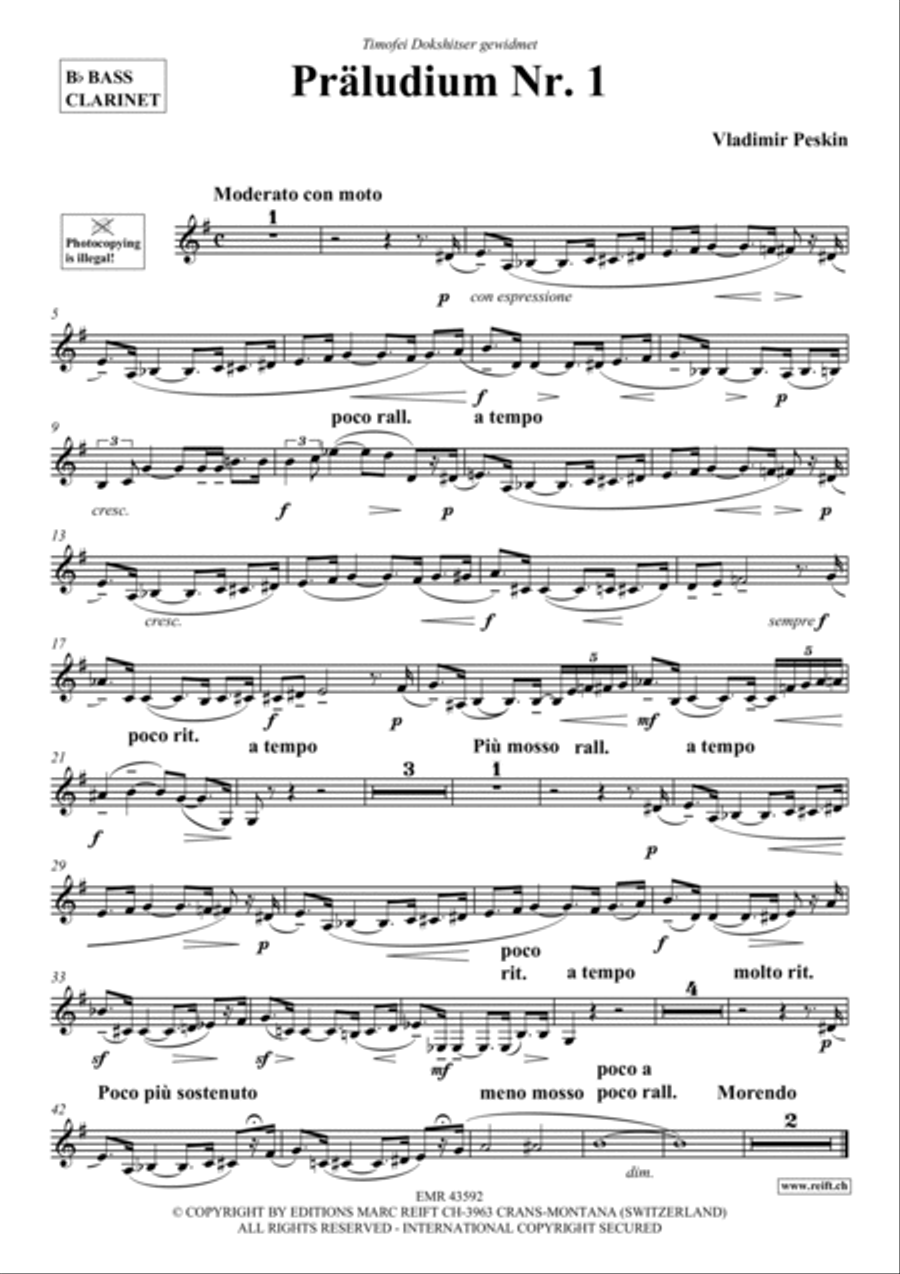 Praludium No. 1 Bass Clarinet scores gallery preview page 2