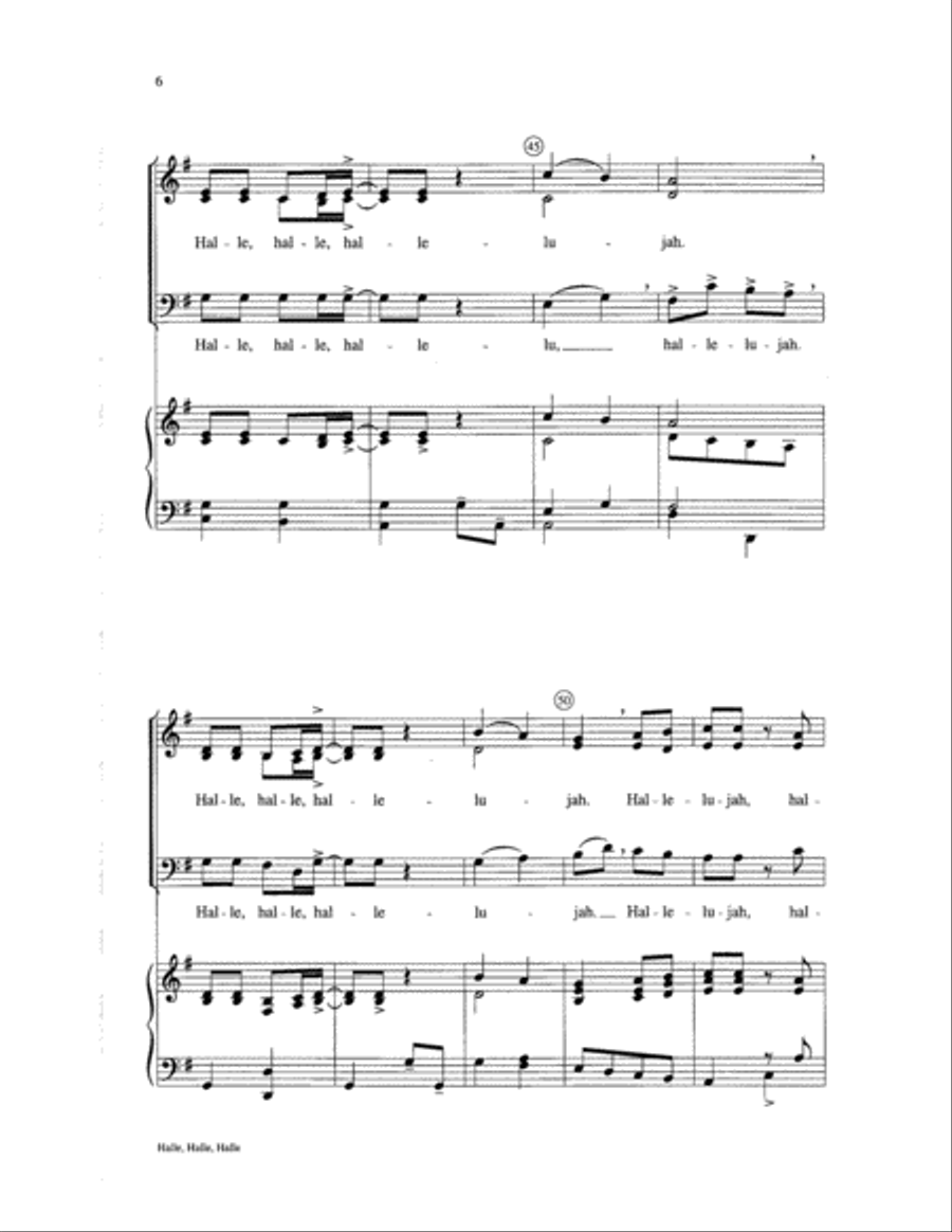 Halle, Halle, Halle Halle, Halle, Halle Choir scores gallery preview page 6