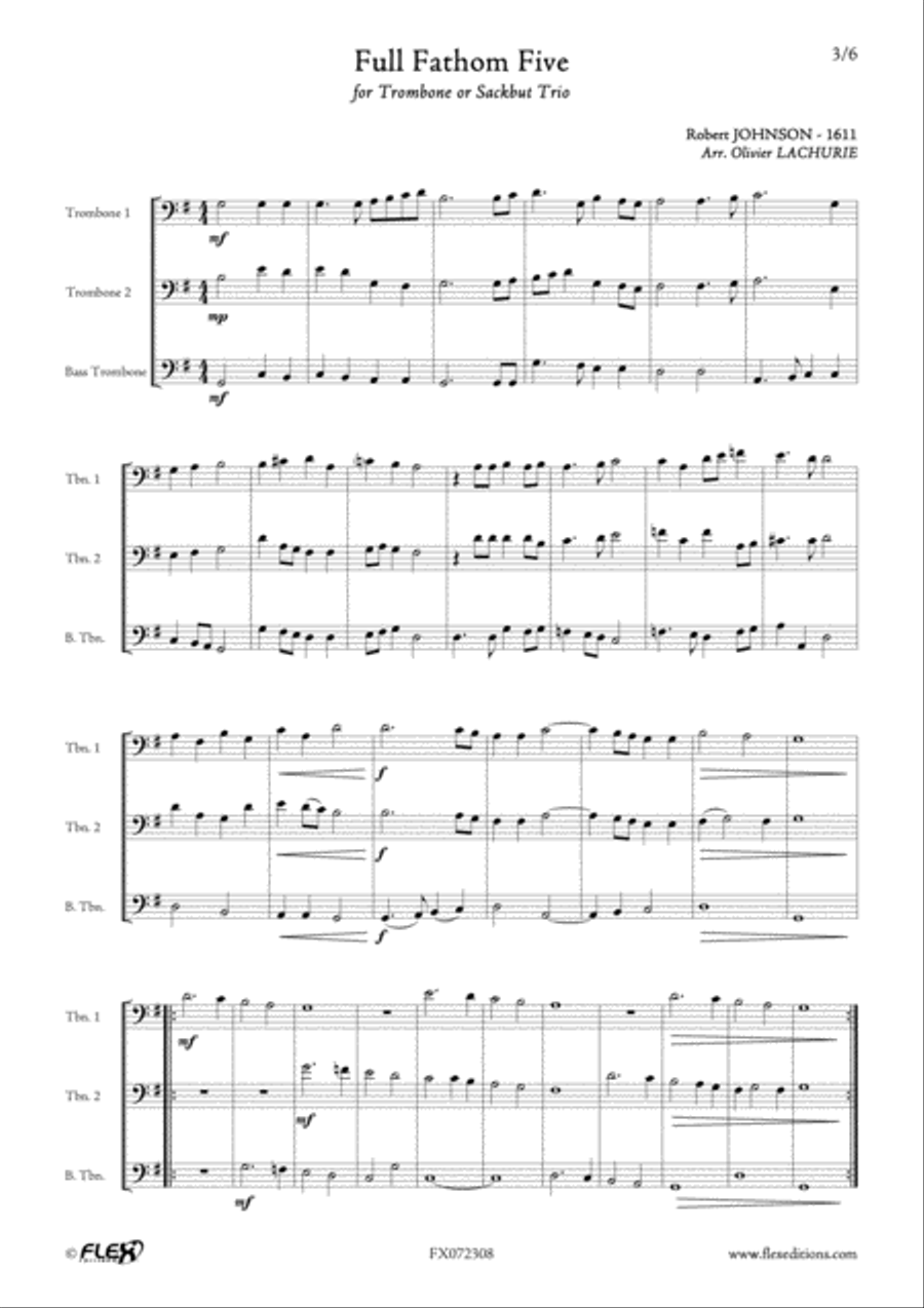 5 English Madrigals Trombone scores gallery preview page 3