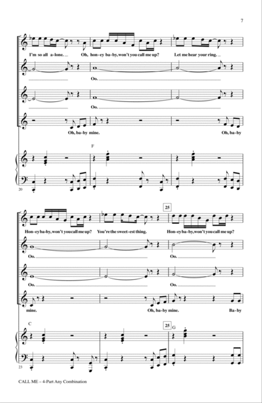 Call Me 4-Part scores gallery preview page 5
