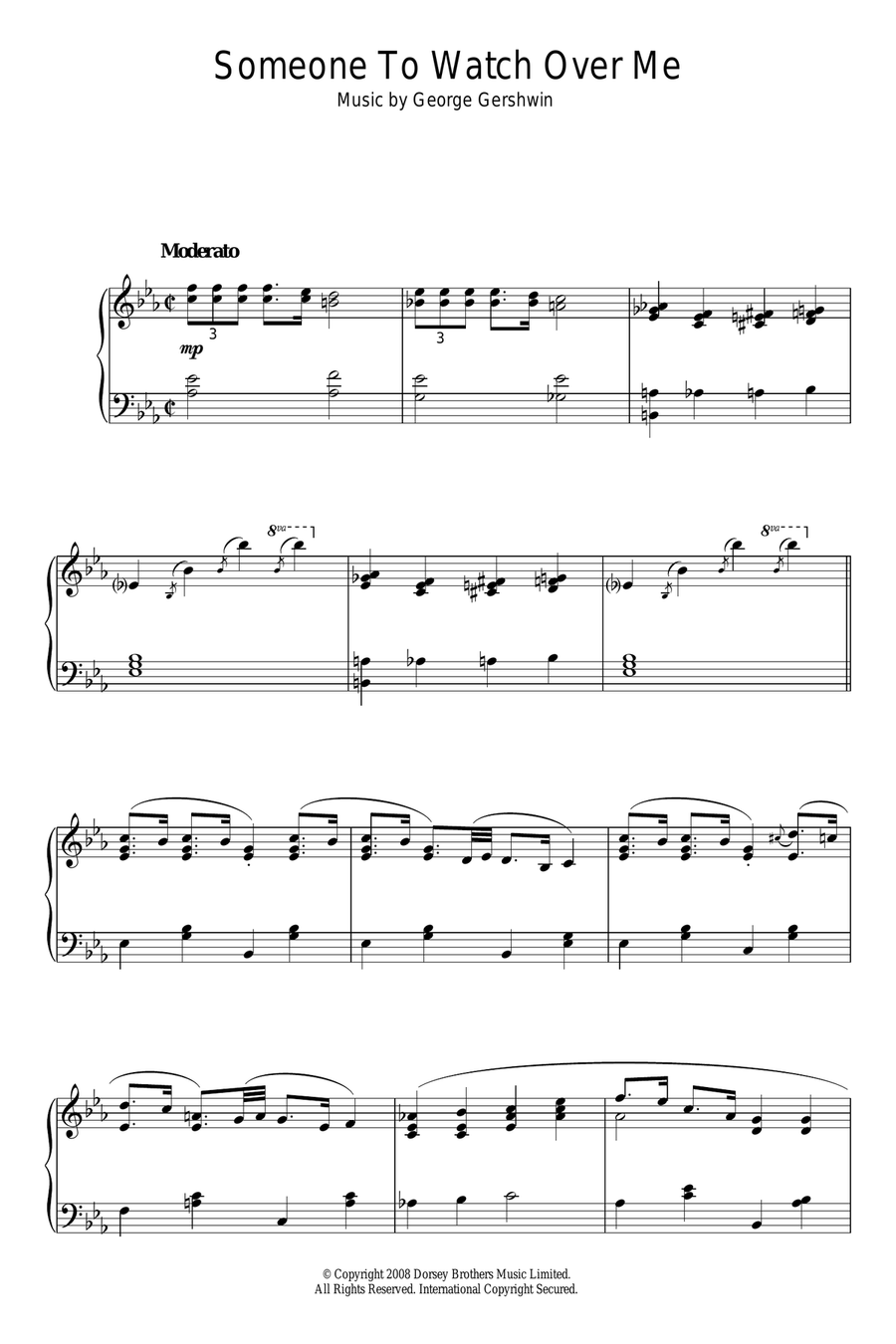 Someone To Watch Over Me (from Oh, Kay!) Piano Solo scores gallery preview page 1