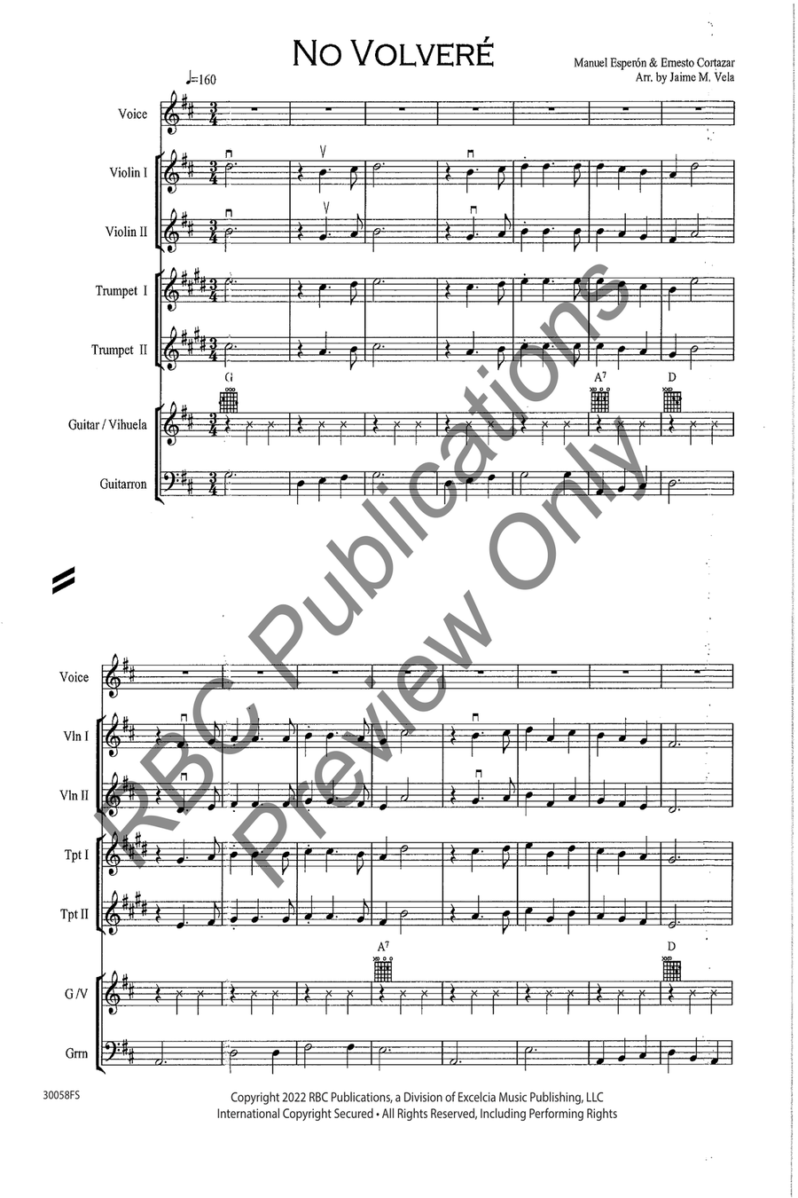 No Volveré Voice scores gallery preview page 3