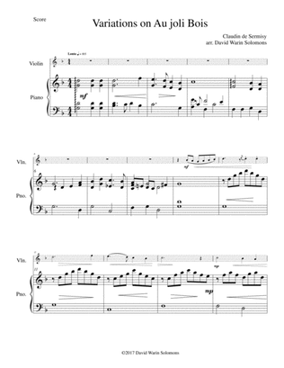 Variations on au Joli Bois for violin and piano