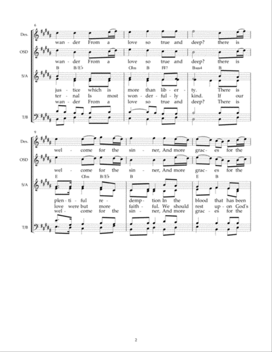 There is a Wideness - A New Melody with SATB and descant 4-Part scores gallery preview page 2